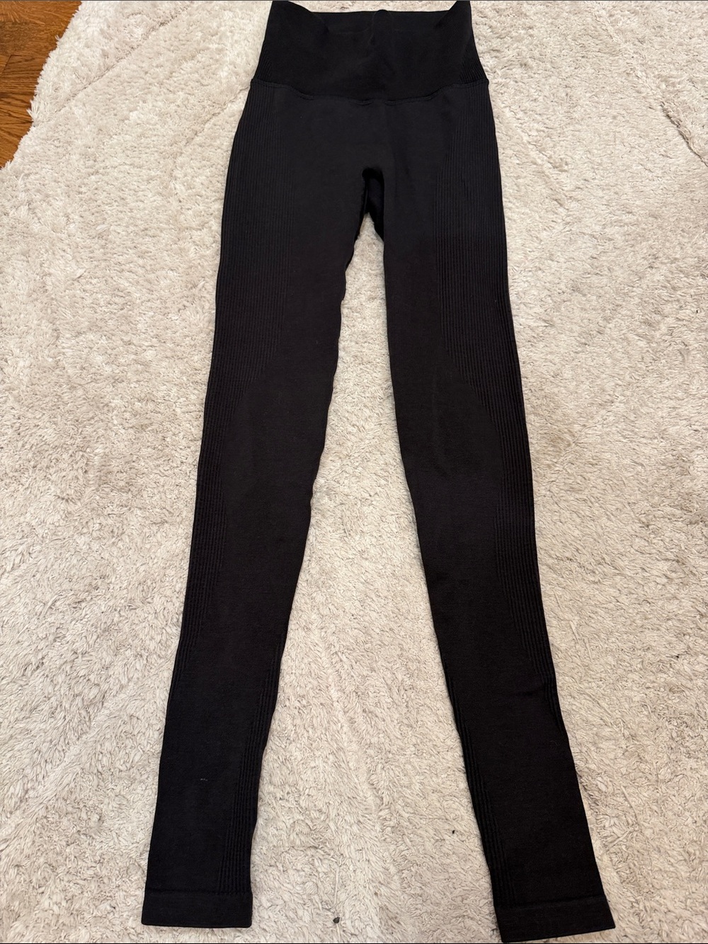 lululemon athletica Black Ribbed High-Waist Leggings